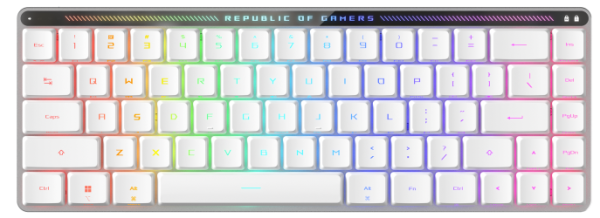 ASUS M603 FALCHION RX LP, 2.4 GHz RF, Bluetooth, 65%, PBT, RGB, White