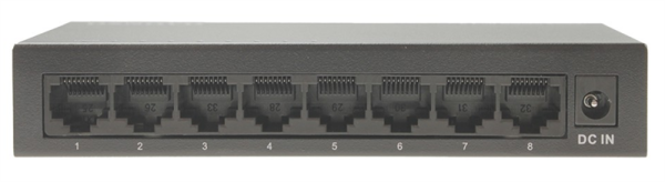 OSNOVO SW-8G Неуправляемый коммутатор Gigabit Ethernet на 8 портов. Порты: 8 x GE (10/100/1000Base-T). Auto MDI/MDIX Встроенная грозозащита 2кВ. В комплекте БП DC12V(1A). Размеры (ШхВхГ): 138 x 25 x 7