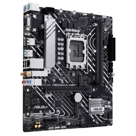 Фото ASUS PRIME H610M-A WIFI, LGA1700, B610, 2*DDR5, 4*SATA, 2*M.2, 2*USB 3.2, 4*USB 2.0, 1*PCIx16, 1*PCIx1, HDMI+DP+D-Sub, mATX; 90MB1G00-M0EAY0
