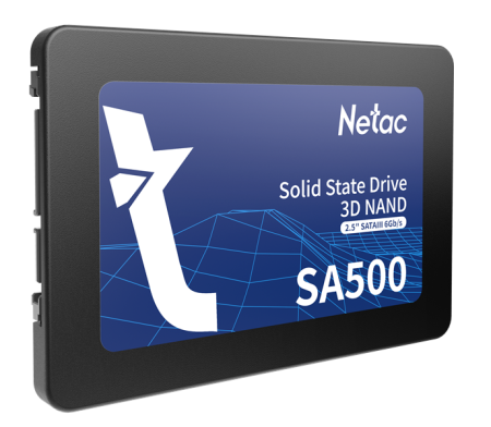 Фото Netac SSD SA500 480GB 2.5 SATAIII 3D NAND, R/W up to 520/450MB/s, TBW 240TB, 3y wty