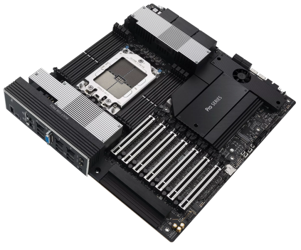 Фото ASUS PRO WS WRX90E-SAGE SE, AMD WRX90, 8*DDR5, 4*SATA, 4*M.2, 2 x SlimSAS, 6*USB 3.2, 1*USB 2.0, 2*Type-C,7*PCIx16, VGA, CEB; 90MB1FW0-M0EAY0
