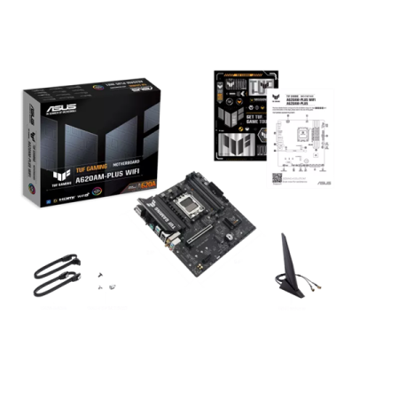 Фото ASUS TUF GAMING A620AM-PLUS WIFI, AM5, A620A, 4*DDR5, 4*SATA, 2*M.2, 2*USB 3.2, 4*USB 2.0, 1*PCIx16, 1*PCIx1, 2*DP+HDMI, mATX; 90MB1MZ0-M0EAY0
