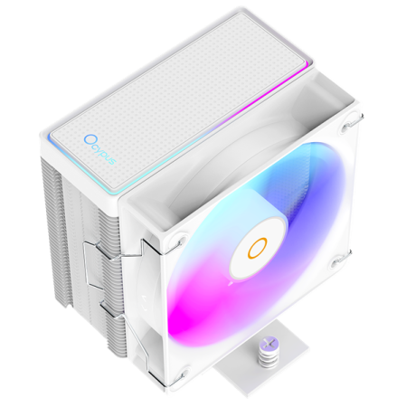 Фото Ocypus Gamma A40 WH ARGB Digital, 100mm ARGB FAN, Top Display Panel, 4 HEAT PIPES, 4-PIN PWM, 600-2400 RPM, 29.5DBA, HYDRO BEARING, LGA115X/1200/1700/18XX, AM4/AM5