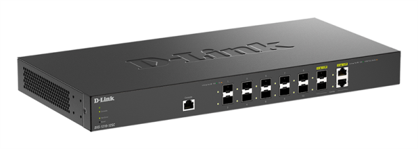 Фото D-Link PROJ Настраиваемый L2+ коммутатор, 10x10GBase-X SFP+, 2xCombo 10GBase-T/SFP+, CLI, консольный порт RJ-45