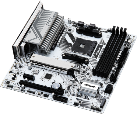 Фото ASROCK B550M PRO RS, AM4, B550, 4*DDR4, 4*SATA, 2*M.2, 4*USB 3.2, 2*USB 2.0, Type-C, 6*PCIx16, 1*PCIx1, 1xM.2 (Key E), HDMI+DP, mATX