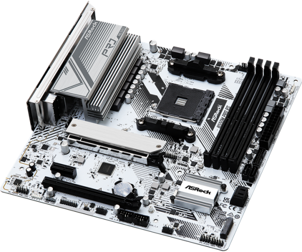Фото ASROCK B550M PRO RS, AM4, B550, 4*DDR4, 4*SATA, 2*M.2, 4*USB 3.2, 2*USB 2.0, Type-C, 6*PCIx16, 1*PCIx1, 1xM.2 (Key E), HDMI+DP, mATX