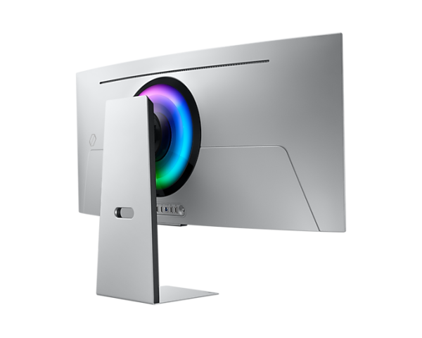 Фото Samsung 34" Odyssey OLED G8 G85SD S34DG852SI Curved OLED 21:9 3440x1440x175Hz 0,03ms 1M:1 250cd 1,07B 178/178 DP; HDMIx2 USB3.0x2 Smart TV Spk 10вт Tilt HAS Pivot БП внешн VESA Silver