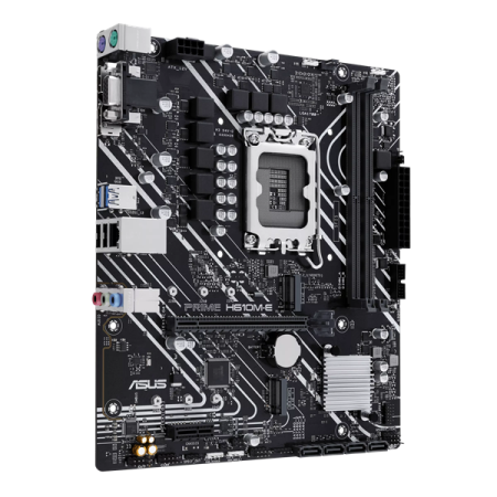 Фото ASUS PRIME H610M-E-CSM, LGA1700, H610, 2*DDR5, 4*SATA, 2*M.2, 2*USB 3.2, 2*USB 2.0, 1*PCIx16, 1*PCIx1, DP+VGA+HDMII, mATX; 90MB1G10-M0EAYC
