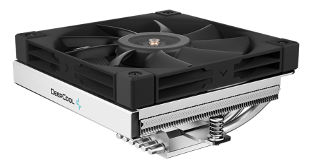 Фото DEEPCOOL AN600 LGA1700/1200/115X/AM5/AM4 низкопрофильный 67mm (18шт/кор, TDP 180W, PWM, White LED Fan 120mm, 6 тепл. трубок, Copper Base, черный) RET (R-AN600-BKNNMN-G)