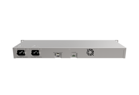 Фото MikroTik RouterBOARD 1100AHx4 Dude Edition with Annapurna Alpine AL21400 Cortex A15 CPU (4-cores, 1.4GHz per core), 1GB RAM, 13xGbit LAN, 60GB M.2 drive, RouterOS L6, 1U rackmount case, Dual PSU