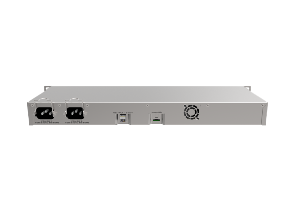 Фото MikroTik RouterBOARD 1100AHx4 Dude Edition with Annapurna Alpine AL21400 Cortex A15 CPU (4-cores, 1.4GHz per core), 1GB RAM, 13xGbit LAN, 60GB M.2 drive, RouterOS L6, 1U rackmount case, Dual PSU