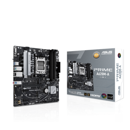 Фото ASUS PRIME A620M-A-CSM, AM5, A620, 4*DDR5, 4*SATA, 2*M.2, 2*USB 3.2, 4*USB 2.0, 2*PCIx16, 2*PCIx1, DP+VGA+HDMI, mATX; 90MB1F10-M0EAYC