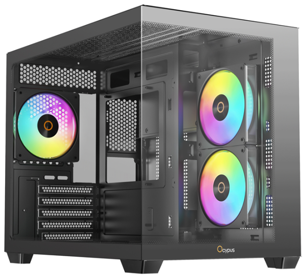 Ocypus Gamma C54 BK ARGB, MATX, USB3.0*1+USB2.0*2, SIDE 2x120mm ARGB, REAR 1x120mm ARGB