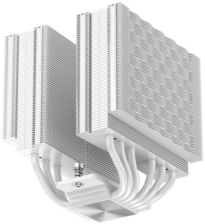 Фото PCCooler RZ620 WH, 2x120mm FAN, 6 HEAT PIPES, 4-PIN PWM, 500-2200 RPM, 32 DBA, FDB BEARING, LGA 1851/1700/1200/115X, AMD AM5/AM4