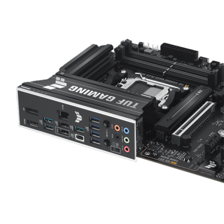 Фото ASUS TUF GAMING B850-PLUS WIFI, AM5, B850, 4*DDR5, 4*SATA, 3*M.2, 7*USB 3.2, 2*USB 2.0, Type-C, 3*PCIx16, 2*PCIx1, DP+HDMI, ATX; 90MB1J30-M0EAY0