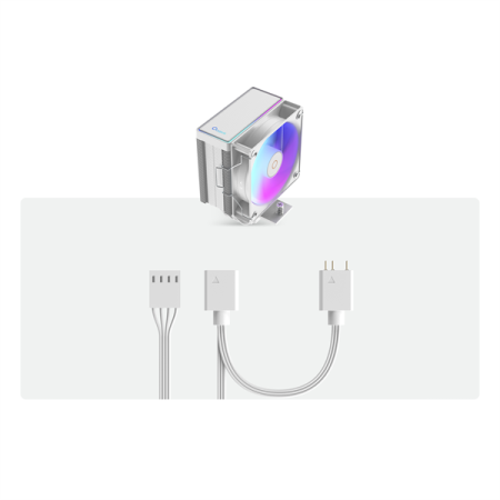 Фото Ocypus Gamma A40 WH ARGB, 100mm ARGB FAN, Top ARGB Panel, 4 HEAT PIPES, 4-PIN PWM, 600-2400 RPM, 29DBA, HYDRO BEARING, LGA115X/1200/1700/18XX, AM4/AM5