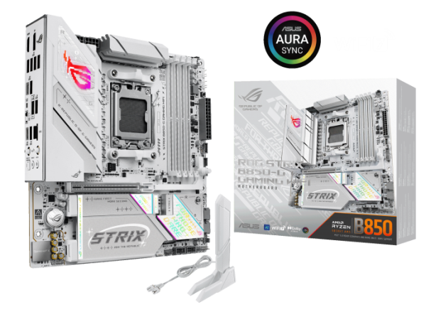 Фото ASUS ROG STRIX B850-G GAMING WIFI, AM5, B850, 4*DDR5, 2*SATA, 4*M.2, 6*USB 3.2, 2*USB 2.0, Type-C, 2*PCIx16, DP+HDMI, ATX; 90MB1M30-M0EAY0