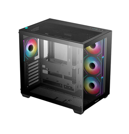 Фото Deepcool CG530 4F без БП, боковое окно (панорама), 3x120мм ARGB Reverse вентилятора на боковой стенке, 1x120мм ARGB вентилятор сзади, черный, ATX (R-CG530-BKADA4-G-1)
