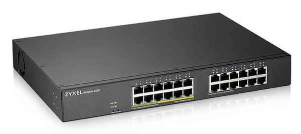 Smart L2 PoE+ Zyxel GS1900-24EP, rack 19", 24xGE (12xPoE+), бюджет PoE 130 Вт