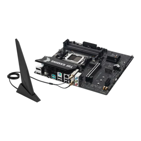 Фото ASUS TUF GAMING A620AM-PLUS WIFI, AM5, A620A, 4*DDR5, 4*SATA, 2*M.2, 2*USB 3.2, 4*USB 2.0, 1*PCIx16, 1*PCIx1, 2*DP+HDMI, mATX; 90MB1MZ0-M0EAY0