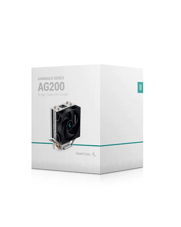 Фото DEEPCOOL AG200 LGA1700/1200/115X/AM5/AM4 (36шт/кор, TDP 100W, PWM, Fan 92mm, 2 тепл.трубки прямого контакта) RET (R-AG200-BKNNMN-G)