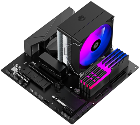 Фото ID-COOLING SE-214-XT V2 LGA1851/1700/1200/115X/AM5/AM4 (16шт/кор, TDP 200W, PWM, 4 тепл.трубки прямого контакта, FAN 120mm, Random Spectrum Lighting) RET