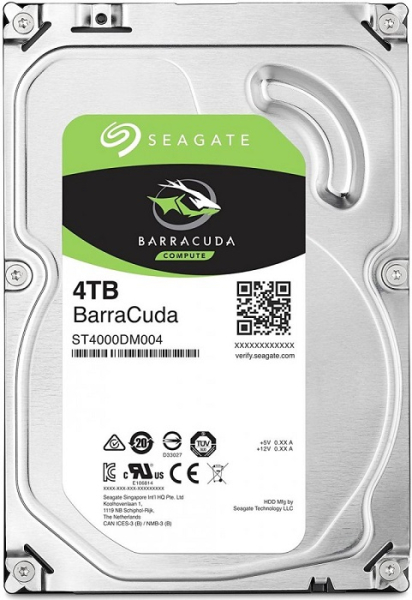 Seagate Barracuda HDD 3.5" SATA 4Tb, 5400 rpm, 256Mb buffer, 512e/4kn, SMR, ST4000DM004, 1 year, (analog ST4000DM005)