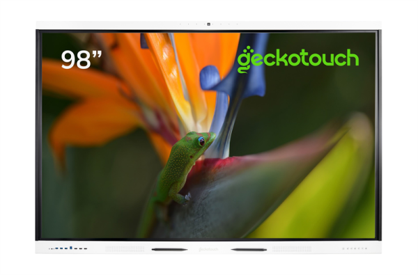 Интерактивный программно-аппаратный комплекс Geckotouch Interactive 98SL(4к, Android 14.0, IR, Cam, LAN, Wi-Fi, BT, USB Type A/B/C, HDMI(3), DP, VGA, RS232) в комплекте с настенным креплением