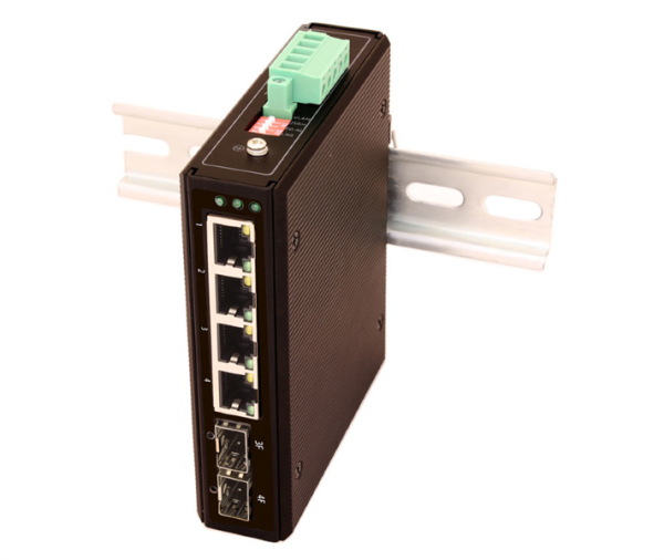 OSNOVO SW-80402-I(port 60W,240W) Промышленный PoE коммутатор Gigabit Ethernet на 6 портов. Порты: 4 x GE (10/100/1000Base-T) с PoE (до 60W) + 2 x GE SFP (1000Base-X). Соответствует стандартам PoE IEEE