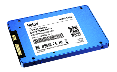 Фото Netac SSD N535S 120GB 2.5 SATAIII 3D NAND, 7mm, R/W up to 510/440MB/s, TBW 70TB, 5y wty