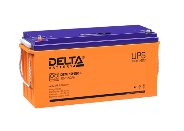 Delta Аккумуляторная батарея для ИБП DTM 12150 L (12V / 150Ah) AGM, 12 лет (4614010640004)