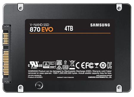 Фото SSD 2.5" 4Tb (4000GB) Samsung SATA III 870 EVO (R560/W530MB/s) (MZ-77E4T0BW) 1year
