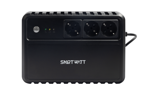 SMARTWATT ИБП линейно-интерактивный, 1000/600 ВА/Вт, напольный, LED индикация, Schuko CEE7/4 - 3 шт. (3703020260002)