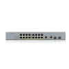 Фото Smart L2 PoE+ для IP-видеокамер Zyxel NebulaFlex Pro GS1350-18HP, rack 19", 16xGE PoE+, 2xCombo (SFP/RJ-45), бюджет PoE 250 Вт, питание до 250м, автоперезагрузка PoE-портов