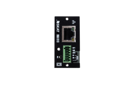 Фото (2147) SKAT NM 810 SNMP модуль для ИБП SKAT-UPS типоразмер 1,1х10/100 Mb/s, Wi-Fi, релейный выход, вход для датчика темп/влаж или сухой контакт