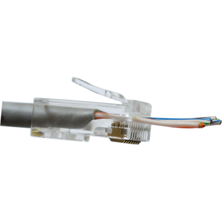 Фото Коннектор RJ45 тип EZ, 8P8C, UTP, Cat.5e, универсальный, покрытие 50 микрон,100 шт.