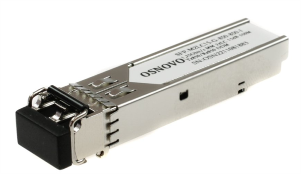 OSNOVO SFP-M2LC15-G-850-850-I Оптический SFP Модуль. Два волокна Multi Mode. Скорость: до 1,25 Гбит/c. Тип разъема: 2LC. Оптический бюджет: 15дБ. Расстояние передачи - до 550м. Рабочая длина волны,нм