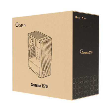Фото Ocypus Gamma C70 WH ARGB, ATX, USB3.0*1+USB2.0*1, FRONT 3x120mm ARGB, REAR 1x120mm ARGB