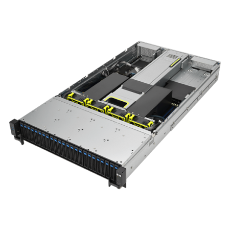Фото ASUS RS720-E11-RS24U 2U, 2xLGA4677, 32 DIMM DDR5, 24x 2.5"(12x NVMe+12x NVMe/SATA/SAS* hs), 2 x M.2 slot 2280, 2x10Gbe RJ45, 1 dual-slot GPU, 8 slots PCIe 5.0, 1x OCP 3.0*, 2x2600W