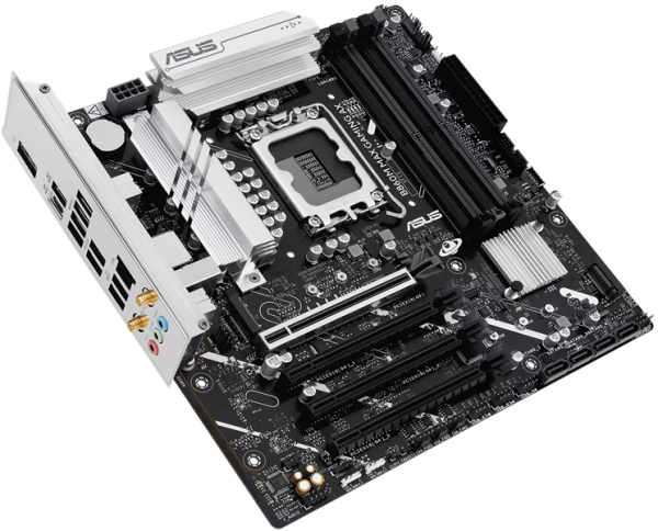 Фото ASUS B860M MAX GAMING AX, LGA1851, B860, 4*DDR5, 4*SATA, 3*M.2, 4*USB 3.2, 4*USB 2.0, Type-C, 2*PCIx16, DP, mATX; 90MB1JZ0-M0EAY0