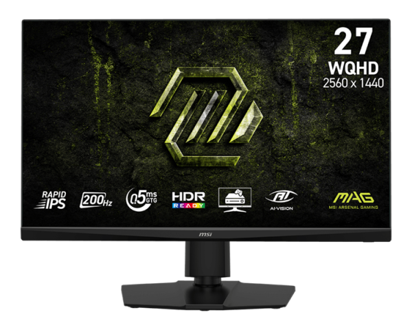 MSI MAG 272QPF E20 27" 16:9 WQHD(2560x1440) Rapid IPS Flat, 0.5ms(GTG), 1000:1, 100M:1, 300nits, 178/178, 2xHDMI 2.0b, DP 1.4a, Tilt,Swivel,Height,Pivot,VESA,200Hz,Black,1y w-ty