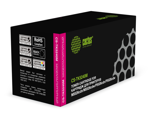 Картридж лазерный Cactus CS-TK5240M TK-5240M пурпурный (3000стр.) для Kyocera Ecosys M5526cdn/M5526cdw/P5026cdn/P5026cdw