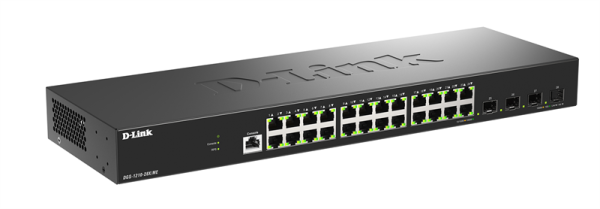 Фото D-Link Управляемый L2 коммутатор, 24x1000Base-T, 4x10GBase-X SFP+, защита от статического электричества до 6 кВ, CLI, консольный порт RJ-45, RPS