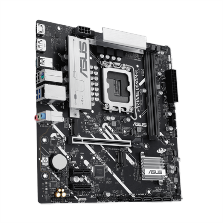 Фото ASUS PRIME B860M-K, LGA1851, B860, 2*DDR5, 4*SATA, 2*M.2, 3*USB 3.2, 3*USB 2.0, 1*PCIx16, 2*PCIx1, DP+HDMI, mATX; 90MB1JT0-M0EAY0