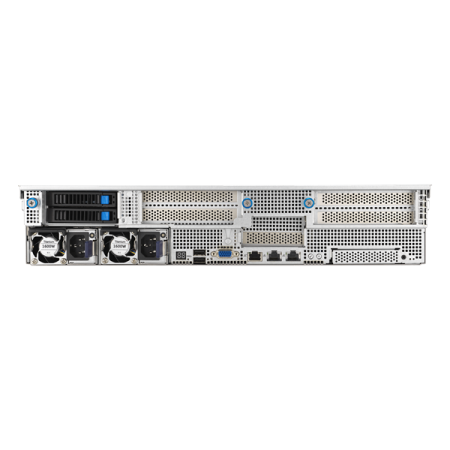 Фото ASUS RS520A-E12-RS12U: 2U, 1x AMD EPYC 9004 SP5, 24x DDR5 RDIMM, 12x NVMe, 2x rear 2.5 SATA, 5x PCIe 5.0, 2x M.2, OCP 3.0, up to 2x dual-slot GPU, 2x 1600W PSU