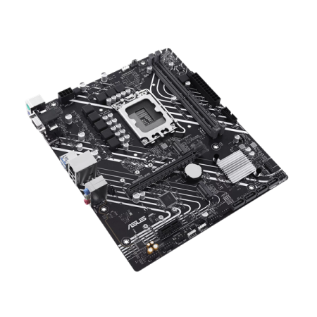 Фото ASUS PRIME H610M-E-CSM, LGA1700, H610, 2*DDR5, 4*SATA, 2*M.2, 2*USB 3.2, 2*USB 2.0, 1*PCIx16, 1*PCIx1, DP+VGA+HDMII, mATX; 90MB1G10-M0EAYC