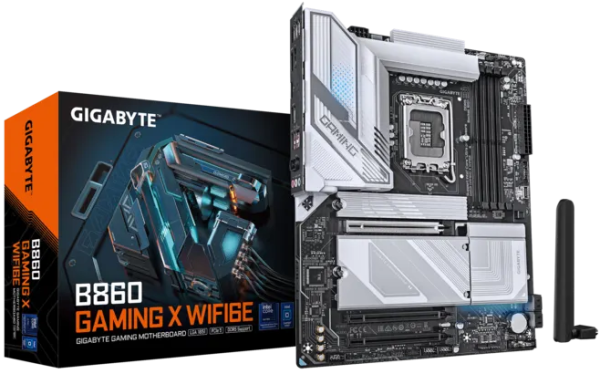 GIGABYTE B860 GAMING X WIFI6E, LGA1851, B860, 4*DDR5, 4*SATA, 2*M.2, 2*USB 3.2, 3*USB 2.0, 3*PCIx16, HDMI+2*DP, ATX
