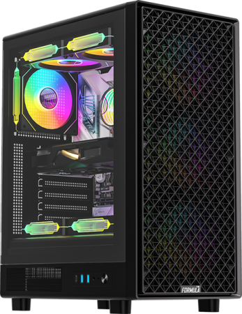 Фото Formula V Line MANA Dynamic Black AR, ATX, TYPE-C*1, USB3.0*2, FRONT 3x120mm ARGB, REAR 1x120mm ARGB