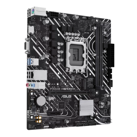 Фото ASUS PRIME H610M-K, LGA1700, H610, 2*DDR5, 4*SATA, 1*M.2, 2*USB 3.2, 4*USB 2.0, 1*PCIx16, 1*PCIx1, HDMI+VGA, mATX; 90MB1GA0-M0EAY0
