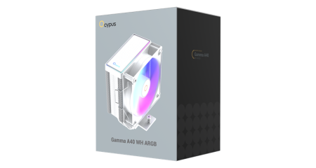 Фото Ocypus Gamma A40 WH ARGB Digital, 100mm ARGB FAN, Top Display Panel, 4 HEAT PIPES, 4-PIN PWM, 600-2400 RPM, 29.5DBA, HYDRO BEARING, LGA115X/1200/1700/18XX, AM4/AM5